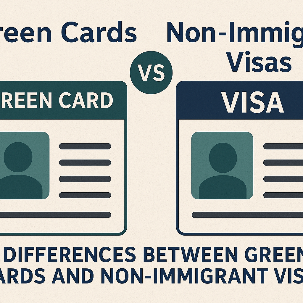 Differences between green cards and non-immigrant visas
