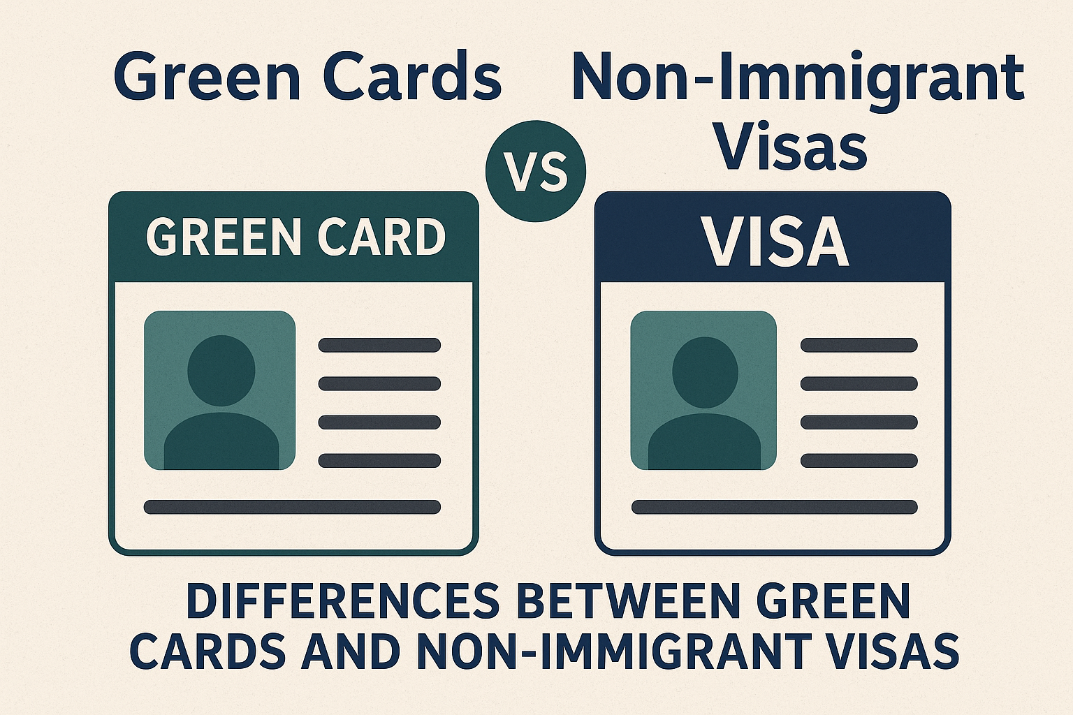 Differences between green cards and non-immigrant visas