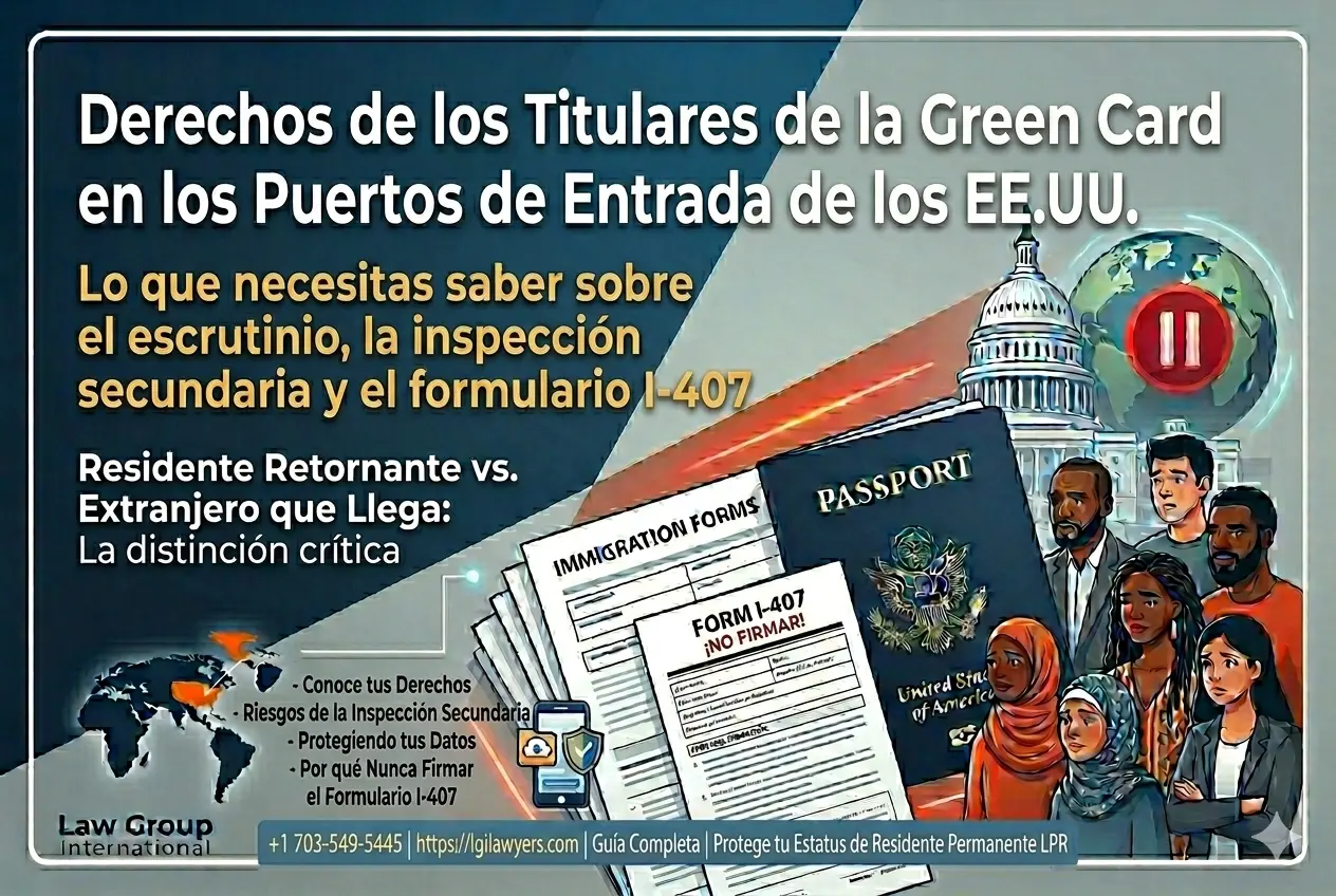Principales derechos de tenedores Green Card en las fronteras de estados unidos