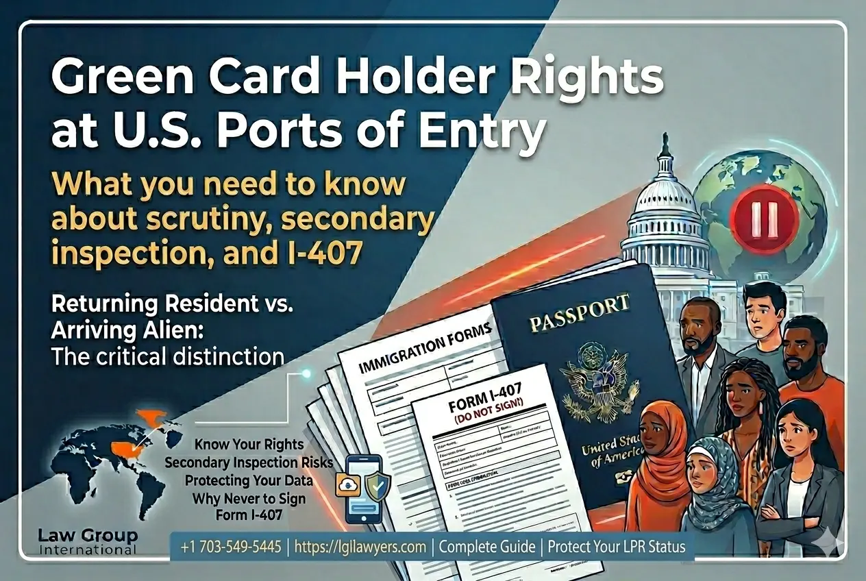 green car holder rights at US ports of entry