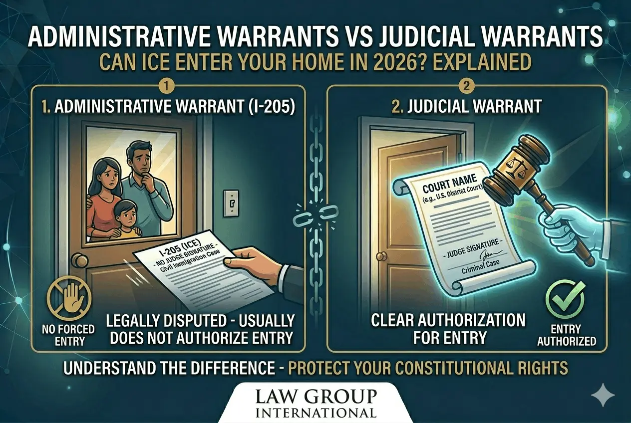 Administrative warrants and judicial warrants ICE