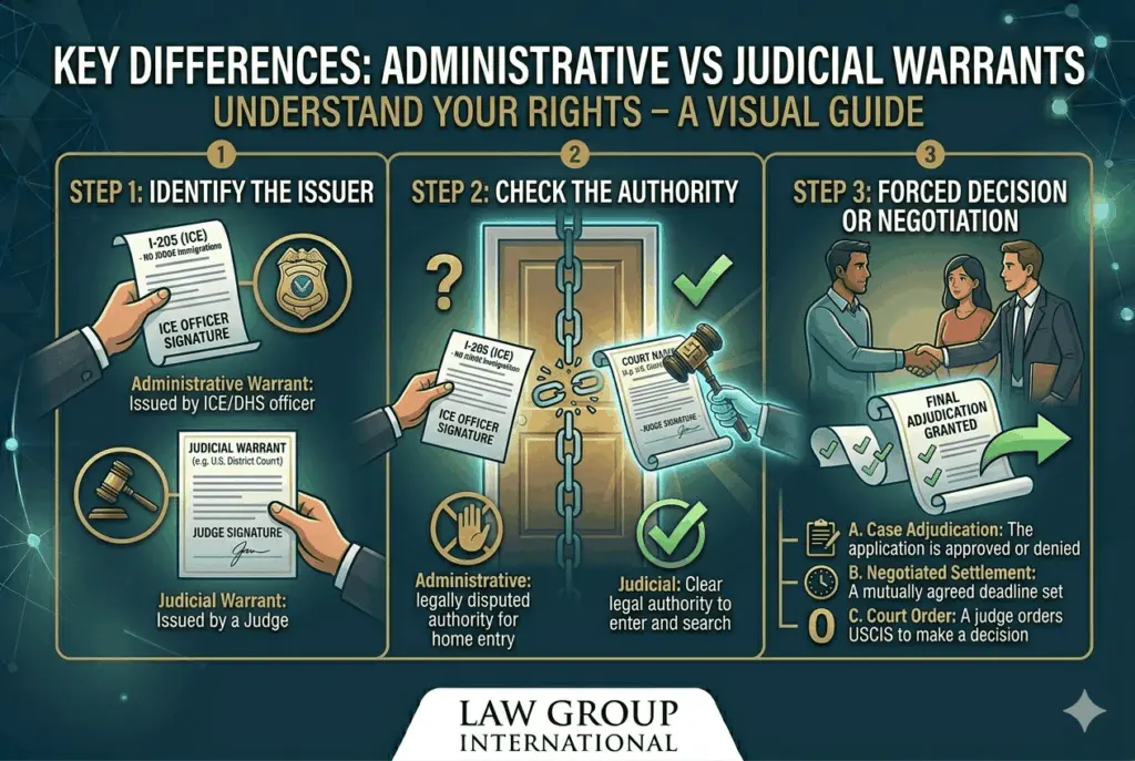 Key differences between administrative and judicial warrants