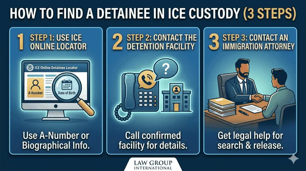 How to find a detainee in ice custody