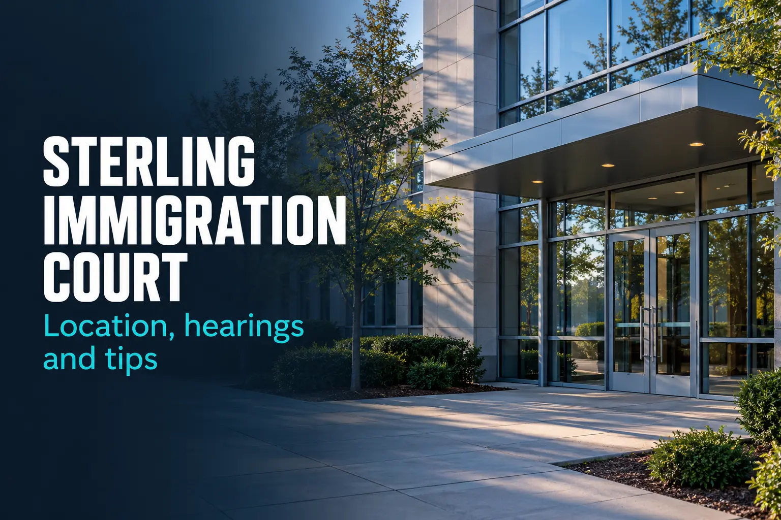 Sterling immigration court building entrance in Virginia